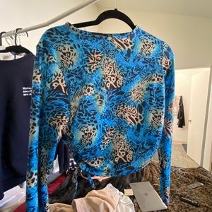 Pretty little thing blue cheetah long sleeve